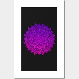 Purple-Pink Digital Mandala Posters and Art